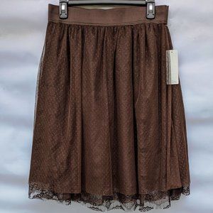 Medium Full Brown Midi Down East Basics Skirt